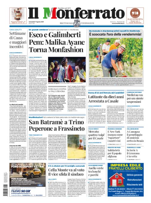 Il Monferrato - Edizione 63 del 27/08/2021